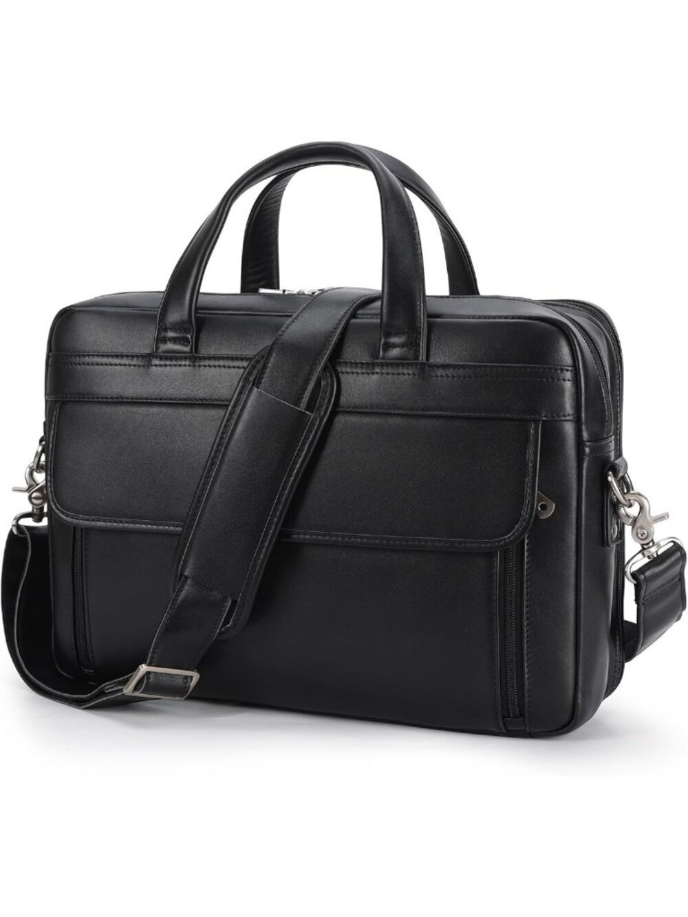 Stylish Leather Laptop Briefcase for Men - 15.6" & 17" Business Messenger Bag